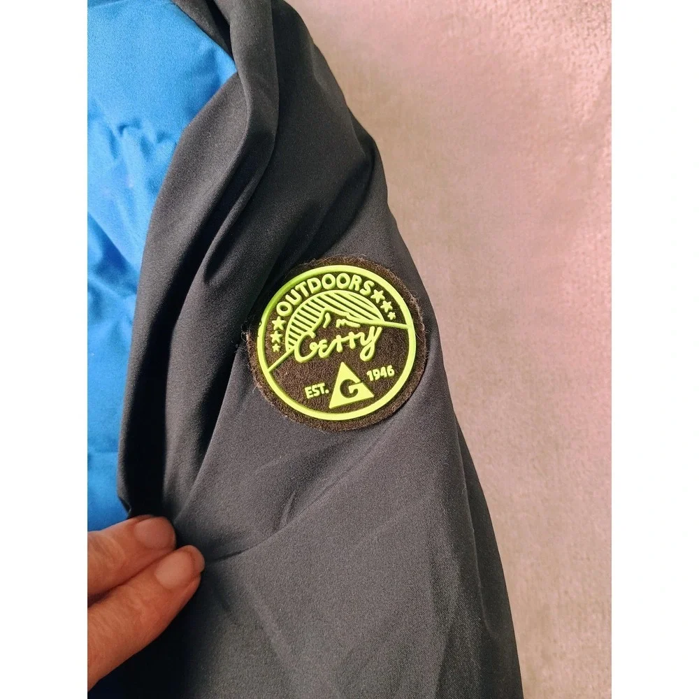Gerry Jacket Kids XS 5/6 Blue Black Hooded‎ Puffer Full Zip Insulated Winter